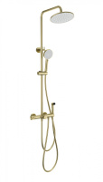 Душевая система с техническим душем и термостатом WONZON & WOGHAND, Брашированное золото (WW-B3097-A-BG) - Gidratop.ru изображение
