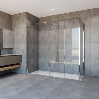 Душевой уголок Garda VSR-1G21019CL, 1900*1000, хром, стекло прозрачное - Gidratop.ru изображение