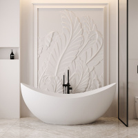 Ванна из искусственного камня ABBER Stein AS9633 белая матовая - Gidratop.ru изображение