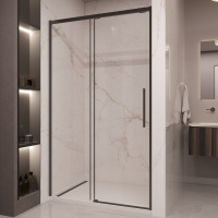 Душевая дверь Stella VDS-1ST110CLB, 1100, черный, стекло прозрачное