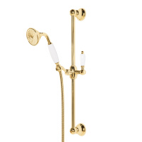 CZR-SD-03/24-Bi Душевой гарнитур классика, золото, ручка белая - Gidratop.ru изображение