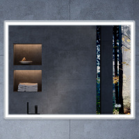 Зеркало LED VLM-3VN9008-2 900х800 c сенсорным выключателем и диммером, антизапотевание - Gidratop.ru изображение