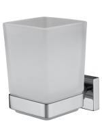 Стакан для зубных щеток с держателем WONZON & WOGHAND FLAT, Хром (WW-9721) - Gidratop.ru изображение