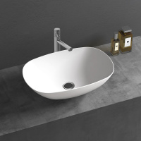 Раковина из искусственного камня Vincea VBS-6T12MW, 540*360*150, накладная, цвет белый матовый - Gidratop.ru изображение