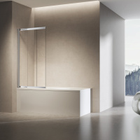 Душевая шторка на ванну VSB-6E900CL-L, 900*1400, хром, стекло прозрачное, левая - Gidratop.ru изображение