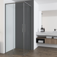 Душевой уголок Ultima VSS-7UL8010CLGM, 800*1000, вороненая сталь, стекло прозрачное - Gidratop.ru изображение