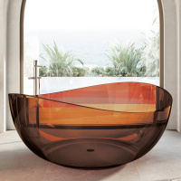 Прозрачная ванна ABBER Kristall AT9705Opal коричневая - Gidratop.ru изображение