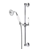 CZR-SD-01-Bi Душевой гарнитур классика, хром, ручка белая - Gidratop.ru изображение