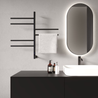 Полотенцесушитель электрический Vincea VTD-1S2CBE 43х80, черный, таймер - Gidratop.ru изображение