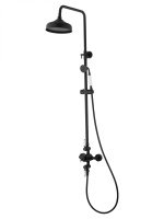 Душевая система с термостатом WONZON & WOGHAND RETRO, Черный матовый (WW-B3041-MB) - Gidratop.ru изображение