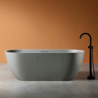 Ванна из искусственного камня ABBER Frankfurt AM9941MLG светло-серая матовая - Gidratop.ru изображение