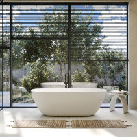 Ванна из искусственного камня ABBER Stein AS9612-1.7 белая матовая - Gidratop.ru изображение