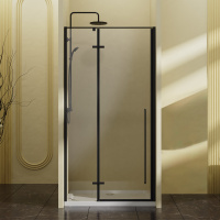 Душевая дверь Slim-N VDPH-5SN100CLB, 1000, черный, стекло прозрачное - Gidratop.ru изображение