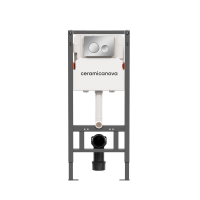 Система инсталляции для унитазов CERAMICANOVA Balance с кнопкой смыва Circle, цвет хром глянцевый, с креплениями, арт. CN121001CH - Gidratop.ru изображение