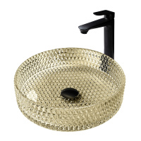 Раковина накладная стеклянная ABBER Glas AK2301GG золото - Gidratop.ru изображение