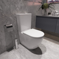 Унитаз-компакт Tornado Globo VT2-14T, белый, ультратонкое сиденье soft-close, P-trap - Gidratop.ru изображение