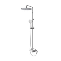 LEAF-CVDA-30-L-01 Душевая стойка телескопическая, с изливом с верхним и ручным душем, верхний душ диаметр 230 мм АБС пластик, исполнение Хром