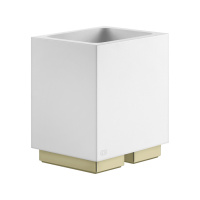 GESSI  INVERSO ACCESSORIES стакан настольный белый, цвет: Brass Brushed PVD - Gidratop.ru изображение