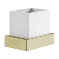 GESSI  INVERSO ACCESSORIES стакан настенный белый, цвет: Brass Brushed PVD - Gidratop.ru изображение