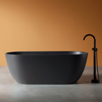 Ванна из искусственного камня ABBER Frankfurt AM9941B черная матовая - Gidratop.ru изображение