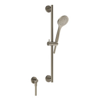 Gessi Emporio shower штанга в комплекте с душевой лейкой, шланг 1,50 м и вывод воды, цвет: Finox Brushed Nickel - Gidratop.ru изображение