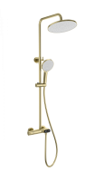 Душевая система с термостатом WONZON & WOGHAND MUSE Corno, Брашированное золото (WW-B2091-A-BG) - Gidratop.ru изображение