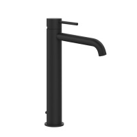 GESSI 316 смеситель для раковины на 1 отверстие, высокий h=305мм,  с донным клапаном, излив 155мм, цвет: Black XL - Gidratop.ru изображение