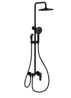 Душевая система с техническим душем WONZON & WOGHAND, Черный матовый (WW-A30874-MB) - Gidratop.ru изображение