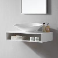 Тумба под раковину ABBER Stein AS1612 подвесная, белая матовая - Gidratop.ru изображение