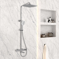 Душевая стойка Cube VSFS-1C1CH с изливом, хром - Gidratop.ru изображение