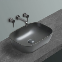 Раковина керамическая Vincea VBS-102MA, 455*325*135, накладная, цвет антрацит матовый - Gidratop.ru изображение