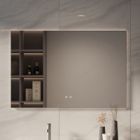 Зеркало LED VLM-4F120GM-2 1200х800 c сенсорным выключателем, антизапотевание, вороненая сталь - Gidratop.ru изображение