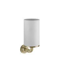GESSI VENTI20 стакан подвесной, цвет белый, фурнитура Brushed Brass PVD - Gidratop.ru изображение