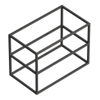 CADRO металлический двухъярусный сварной каркас под раковину, подвесной, 800х460х580, CADRO-80/46/58-2C-SO-MET-ST - Gidratop.ru изображение