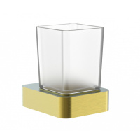 Стакан для зубных щеток с держателем WONZON & WOGHAND LOTTE, Брашированное золото (WW-8321-BG) - Gidratop.ru изображение