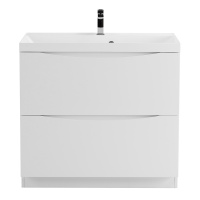 MARINO База под раковину напольная с двумя выкатными ящиками, Bianco Lucido, 800x450x805, MARINO-800-2C-PIA-BL-P - Gidratop.ru изображение