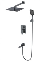 Душевая система встраиваемая WONZON & WOGHAND CUBE, Темный графит (WW-88939016-BGM) - Gidratop.ru изображение