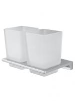 Два стакана для зубных щеток с держателем WONZON & WOGHAND ECLIPSE, Хром (WW-9128)