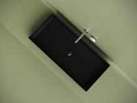 Раковина накладная прямоугольная 801x361x130, цвет черный матовый - Gidratop.ru изображение