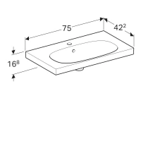 Раковина Geberit Acanto 500.632.01.2, 75 х 42,2 см, белая - Gidratop.ru изображение