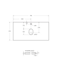 Столешница из керамогранита 916x468 KEP-90-BO Bianco Opaco - Gidratop.ru изображение