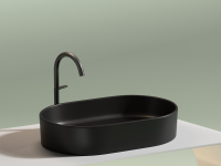 Умывальник чаша накладная овальная (цвет Черный Матовый) Element 608x385x122мм - Gidratop.ru изображение