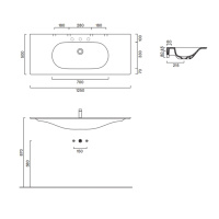 Catalano Sfera 125 Столешница с интегрированной раковиной, цвет белый глянцевый - Gidratop.ru изображение