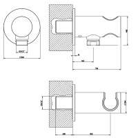GESSI 316 держатель для душевой лейки с выводом воды на 1/2, цвет: steel brushed - Gidratop.ru изображение
