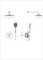 Душевая система с термостатом встраиваемая WONZON & WOGHAND, Брашированное золото (WW-D2017-A-BG) - Gidratop.ru изображение