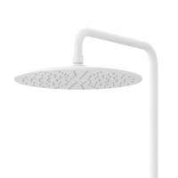 LEAF-CDA-30-L-BIO Душевая стойка телескопическая, с верхним и ручным душем, верхний душ диаметр 300 мм металл, исполнение Белый матовый - Gidratop.ru изображение