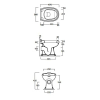 Унитаз напольный, слив в стену, 36,5х48.см, цвет белый - Gidratop.ru изображение