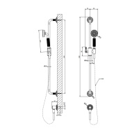 GESSI VENTI20 штанга для душа 800 мм., с ручным душем, шлангом 1500 мм. и подводом воды, цвет Brass PVD - Gidratop.ru изображение