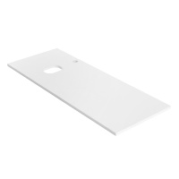 Столешница из МДФ, асимметричное левостороннее расположение отверстий для раковины и смесителя, 1204x462x19 EK-120-AS-BL-L Bianco Lucido - Gidratop.ru изображение