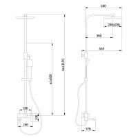 Душевая стойка ABBER Daheim AF8216NGL с изливом, никель - Gidratop.ru изображение